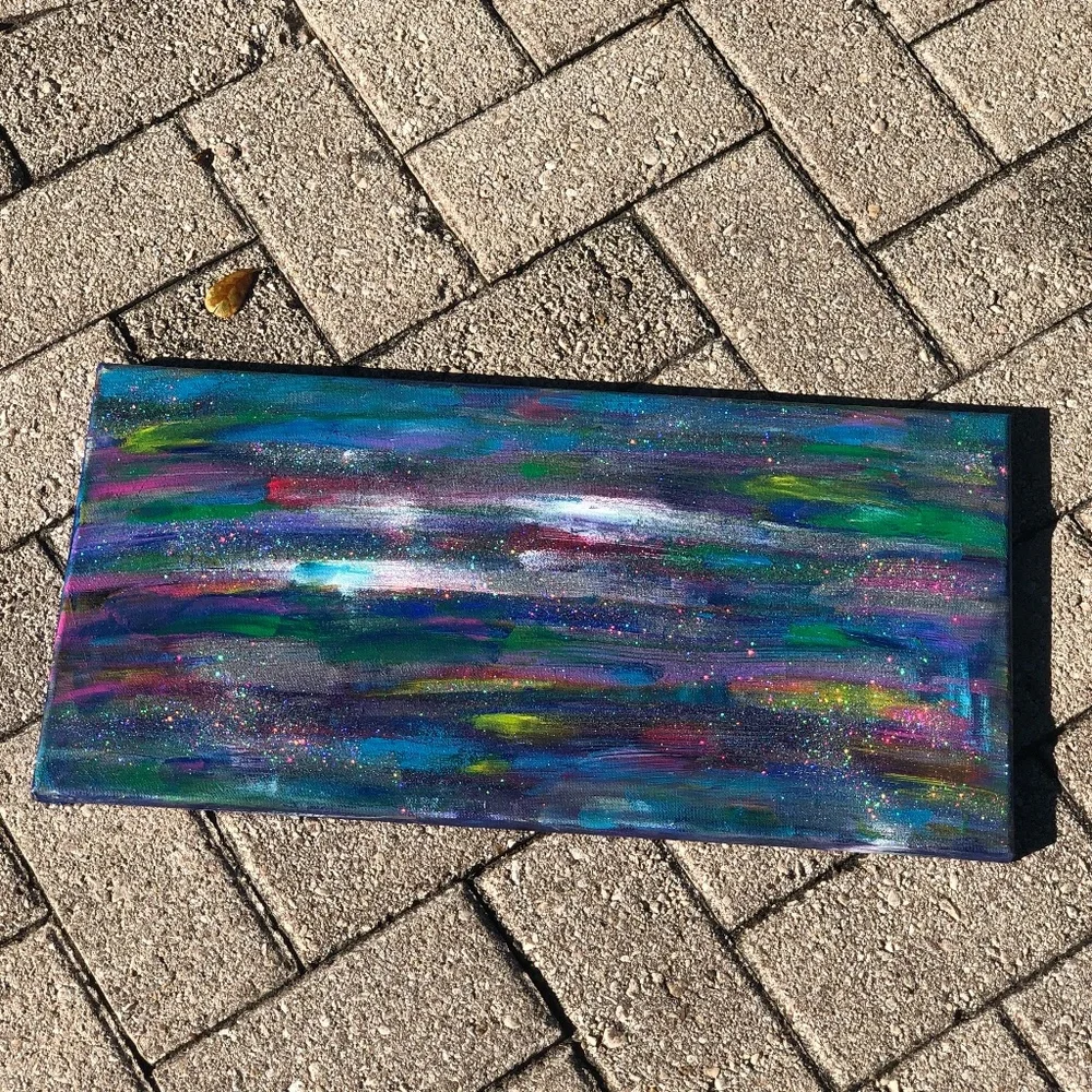 HANDCRAFTED COLORFUL/GLITTER ABSTRACT ART